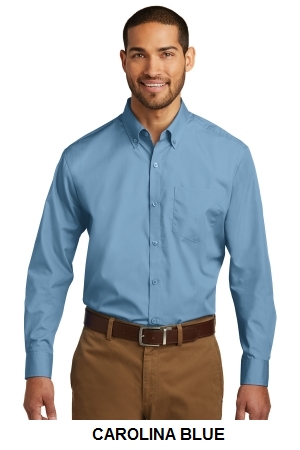 Port Authority Long Sleeve Carefree Poplin Shirt.  PORT A.  W100